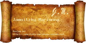 Jamnitzky Marianna névjegykártya